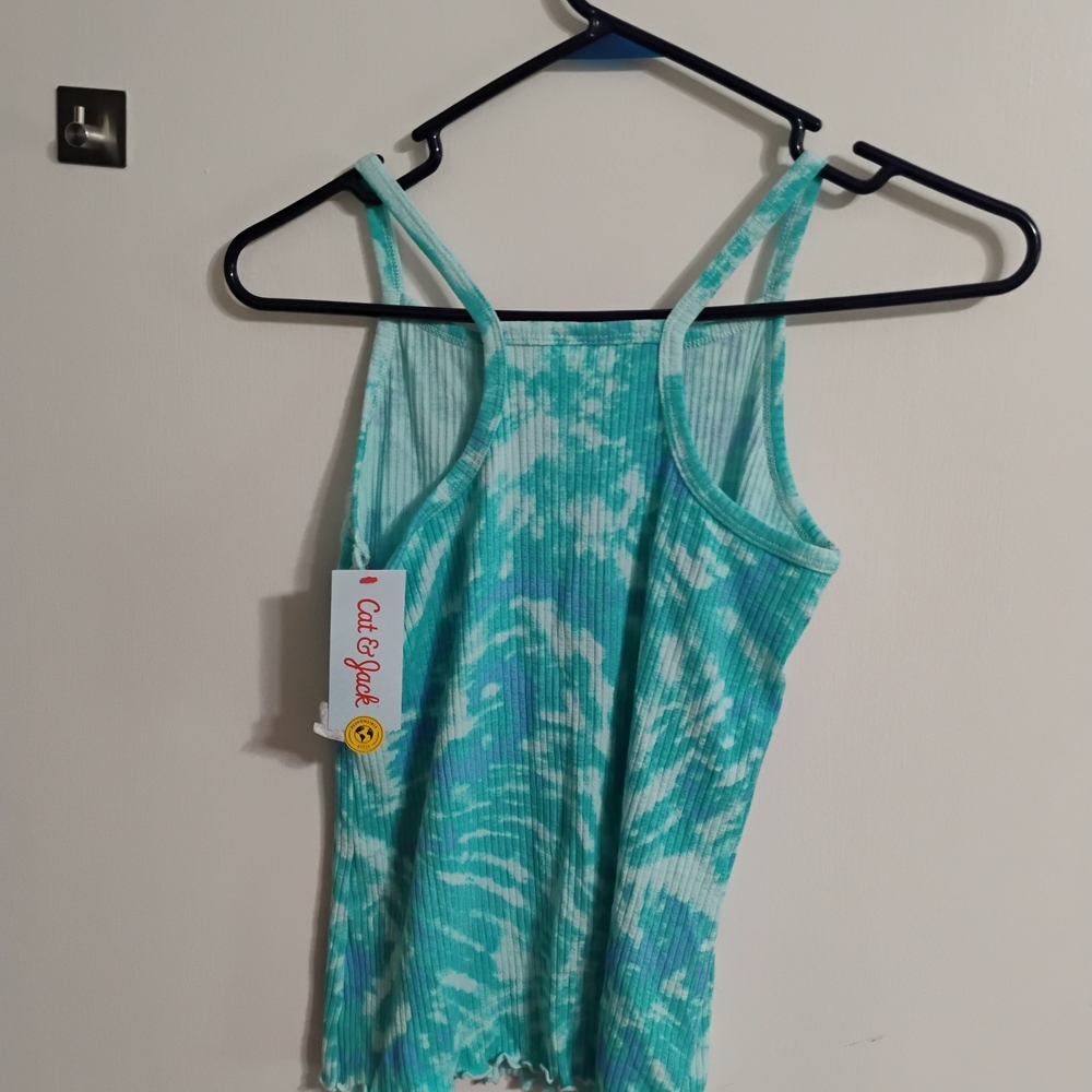 Cat & Jack Turquoise Tie-Dye Ribbed Cami - Picture 2 of 3